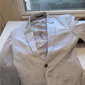 Light Gray Blazer with Subtle Pattern